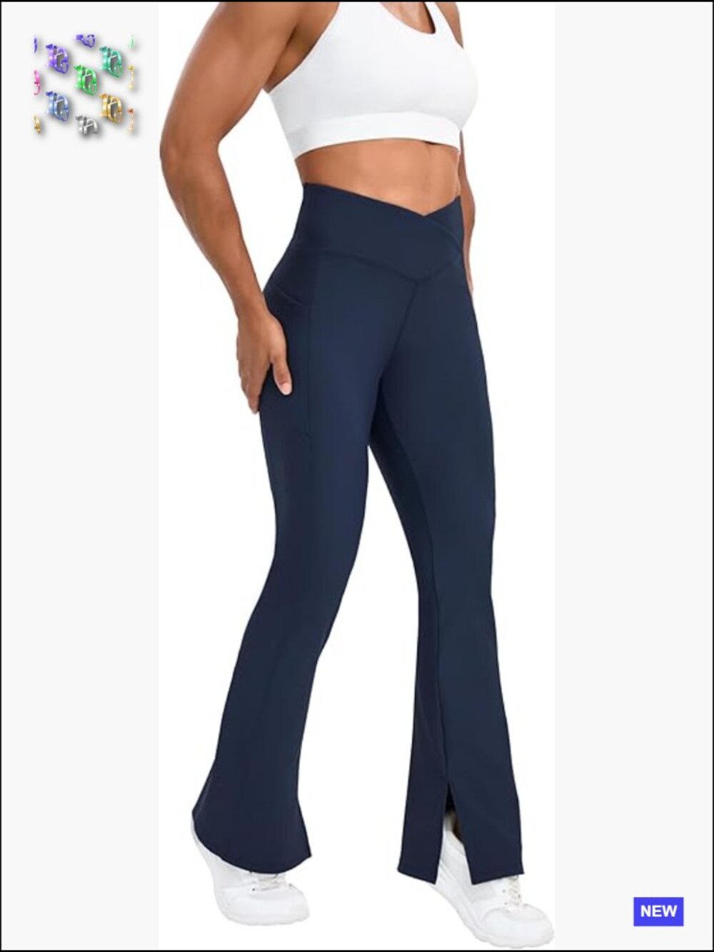 Flare Tummy Control Leggings with Pockets High Waist Bootleg Yoga Pants with
